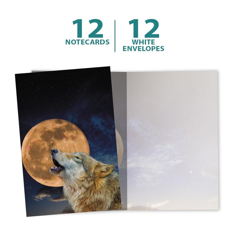 Tree-Free Greetings EcoNotes 12 Count One Wolf Moon All Occasion Notecard Set with Envelopes, 4 x 6 Inches (FS56312) - Image 5